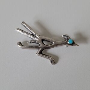 Vintage Navajo Roadrunner Brooch
